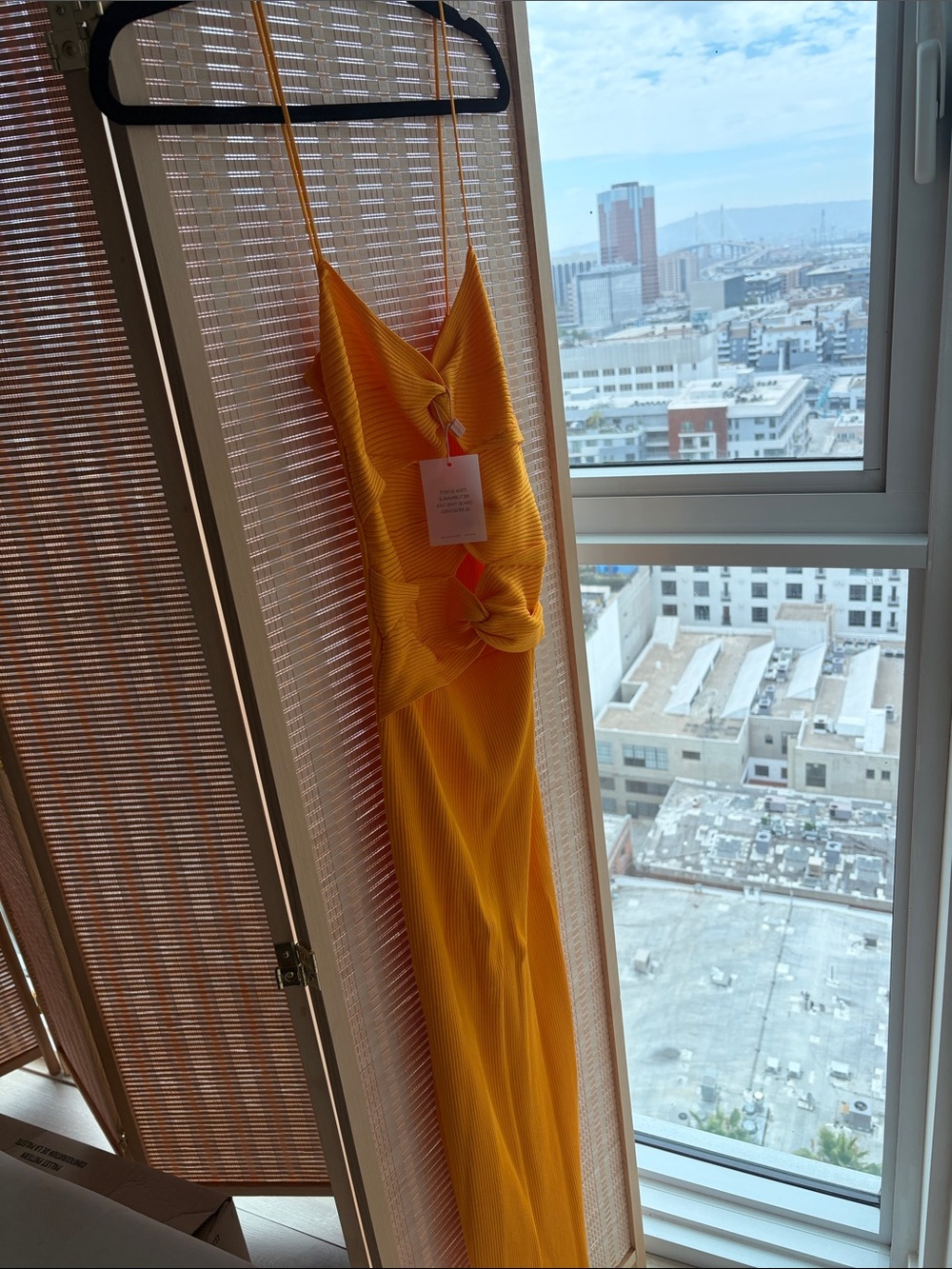 cult gaia Marigold Yellow Twist-Cut Maxi Dress - Picture 3 of 5